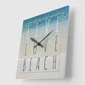 Motivatie golven van Turquoise Blue Ocean Surf Vierkante Klok (Hoek)