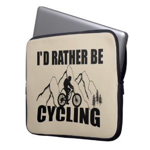 Motivatie grappig fietscitaat laptop sleeve