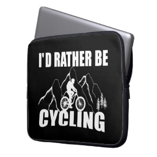 Motivatie grappig fietscitaat laptop sleeve
