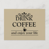 Motivatie grappige drinker koffie citaten feestdagenkaart (Voorkant)