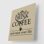 Motivatie grappige drinker koffie citaten vierkante klok (Hoek)