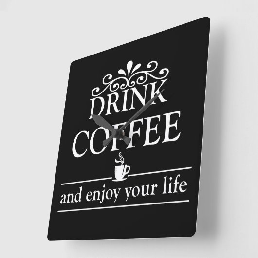Motivatie grappige drinker koffie citaten vierkante klok (Hoek)
