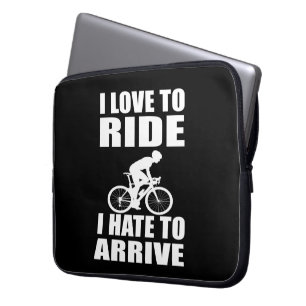 Motivatie grappige fietsquotes laptop sleeve