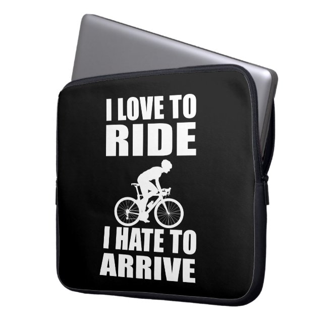 Motivatie grappige fietsquotes laptop sleeve (Voorkant Links)