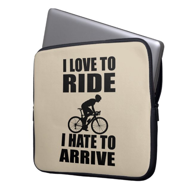 Motivatie grappige fietsquotes laptop sleeve (Voorkant Links)