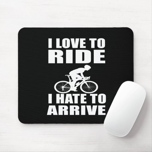 Motivatie grappige fietsquotes muismat (Met muis)