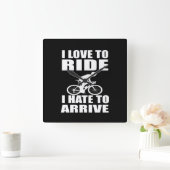 Motivatie grappige fietsquotes vierkante klok (Huis)