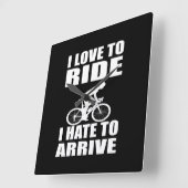 Motivatie grappige fietsquotes vierkante klok (Hoek)