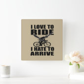 Motivatie grappige fietsquotes vierkante klok (Huis)