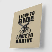 Motivatie grappige fietsquotes vierkante klok (Hoek)