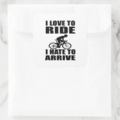 Motivatie grappige fietsquotes vierkante sticker (Tas)