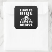 Motivatie grappige fietsquotes vierkante sticker (Tas)