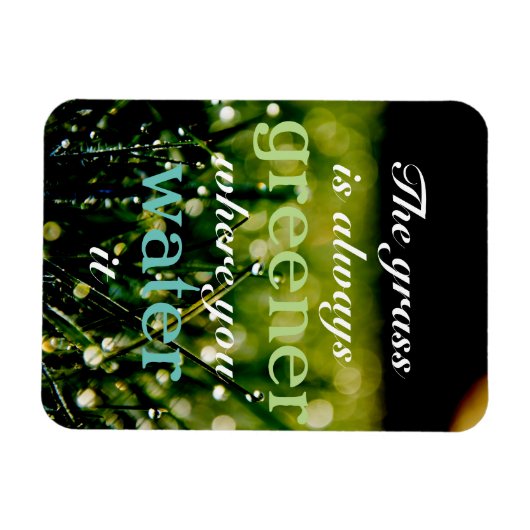 Motivatie| Grass is groener waar u het water geeft Magneet (Horizontaal)