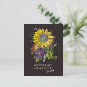 Motivatie Grateful  Sunflower Bouquet Briefkaart (Staand voorkant)
