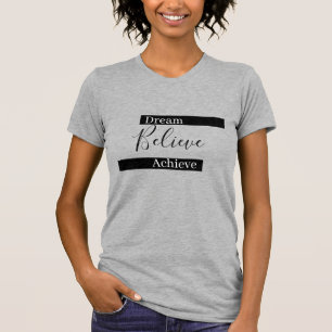 Motivatie grijze dromen Beluisteren typografie T-shirt