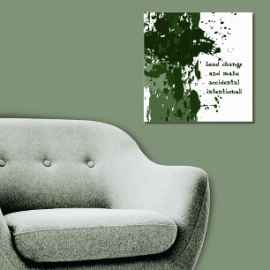 Motivatie groen verfsplatter poster