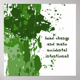 Motivatie Groene Verfspatser Poster