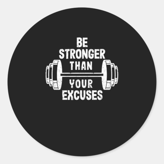 Motivatie Gym Inspirerend Sterker Ronde Sticker (Voorkant)