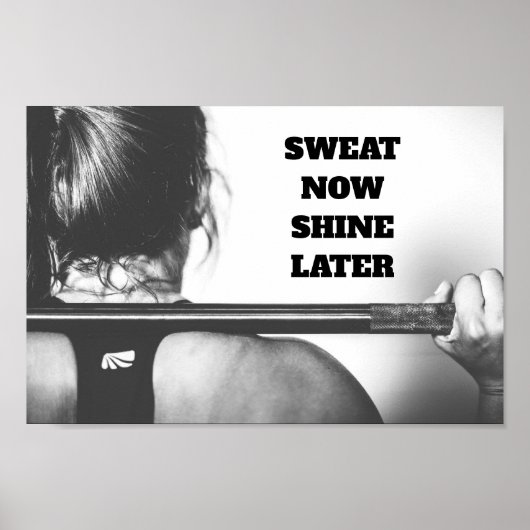 Motivatie Gym Workout Sweat Shine Poster (Voorkant)