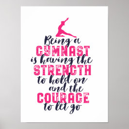 Motivatie Gymnastiek Quote Sports Girl Gymnast Poster