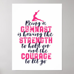 Motivatie Gymnastiek Quote Sports Girl Gymnast Poster
