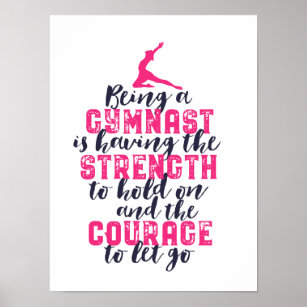 Motivatie Gymnastiek Quote Sports Girl Gymnast Poster