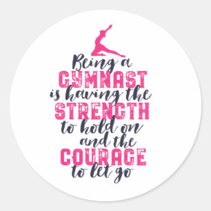 Motivatie Gymnastiek Quote Sports Girl Gymnast Ronde Sticker