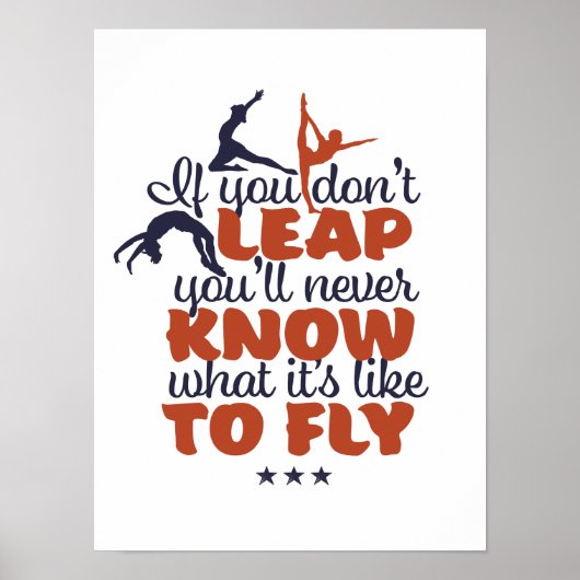 Motivatie gymnastieksport Quote Girl Gymnast Poster (Voorkant)