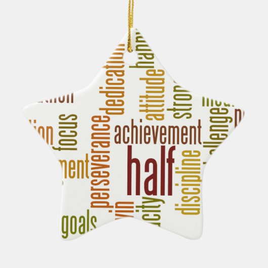 Motivatie halve marathon Word Cloud Keramisch Ornament (Voorkant)