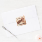 Motivatie handgetekende Giraffe, bereik verder Vierkante Sticker (Envelop)