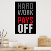 Motivatie hard werken betaalt succes poster (Keuken)