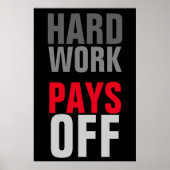 Motivatie hard werken betaalt succes poster (Voorkant)