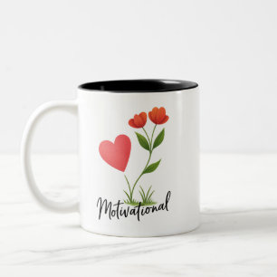 Motivatie Hart & Bloem Tweetonige Mok