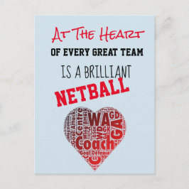 Motivatie Hart Netbal Coach Quote Briefkaart