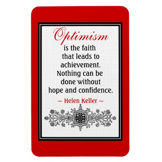 Motivatie Helen Keller Quote Magnet :Optimisme Magneet (Verticaal)