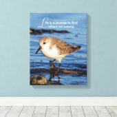 Motivatie "Het leven is een reis" Sanderling Canvas Afdruk (Insitu (Houten vloer))