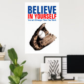 Motivatie honkbal Beleef uw eigen prijsopgave Poster (Thuiskantoor)