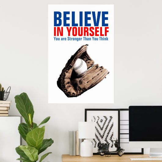 Motivatie honkbal Beleef uw eigen prijsopgave Poster (Thuiskantoor)