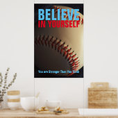 Motivatie honkbal geloof in jezelf poster (Keuken)