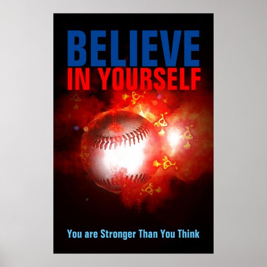 Motivatie honkbal geloof in jezelf poster (Voorkant)