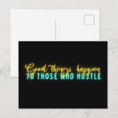 Motivatie Hustle Quote Neon Word Art Briefkaart (Voorkant / Achterkant)