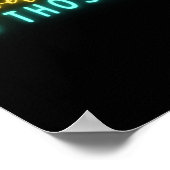 Motivatie Hustle Quote Neon Word Art Poster (Hoek)