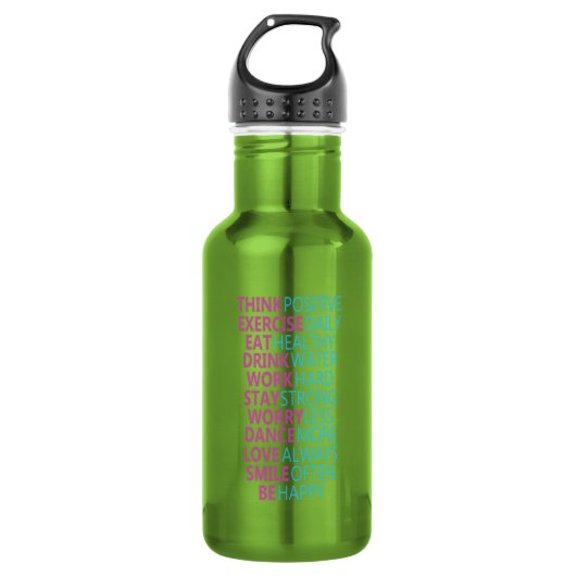 Motivatie Hydratatie Tracker - RVS Waterfles (Voorkant)