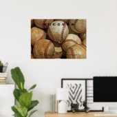 Motivatie Inspire voor Baseball Artwork Poster (Thuiskantoor)