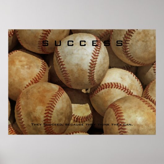 Motivatie Inspire voor Baseball Artwork Poster (Voorkant)