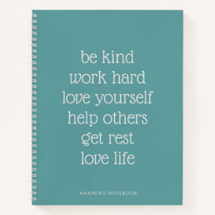 Motivatie Inspirerend Blauwgroen journaal Notitieboek