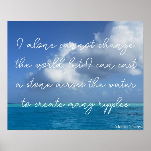Motivatie Inspirerend citaat van Moeder Theresa Poster (Voorkant)
