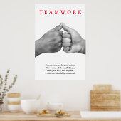 Motivatie Inspirerend handen in teamverband Poster (Keuken)