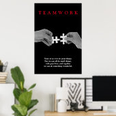 Motivatie Inspirerend handen in teamverband Poster (Thuiskantoor)