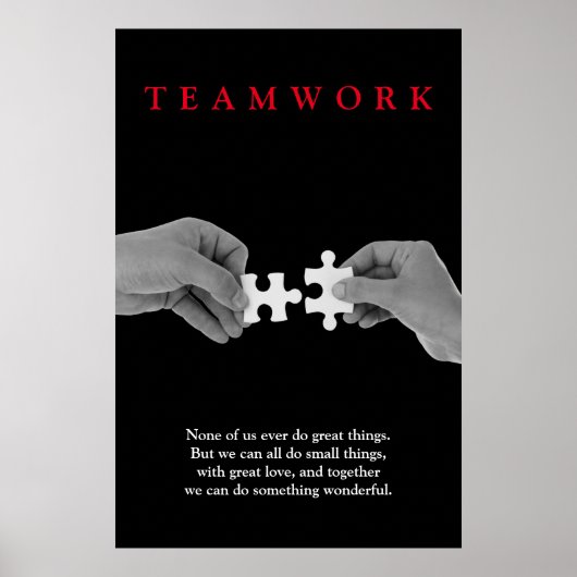 Motivatie Inspirerend handen in teamverband Poster (Voorkant)